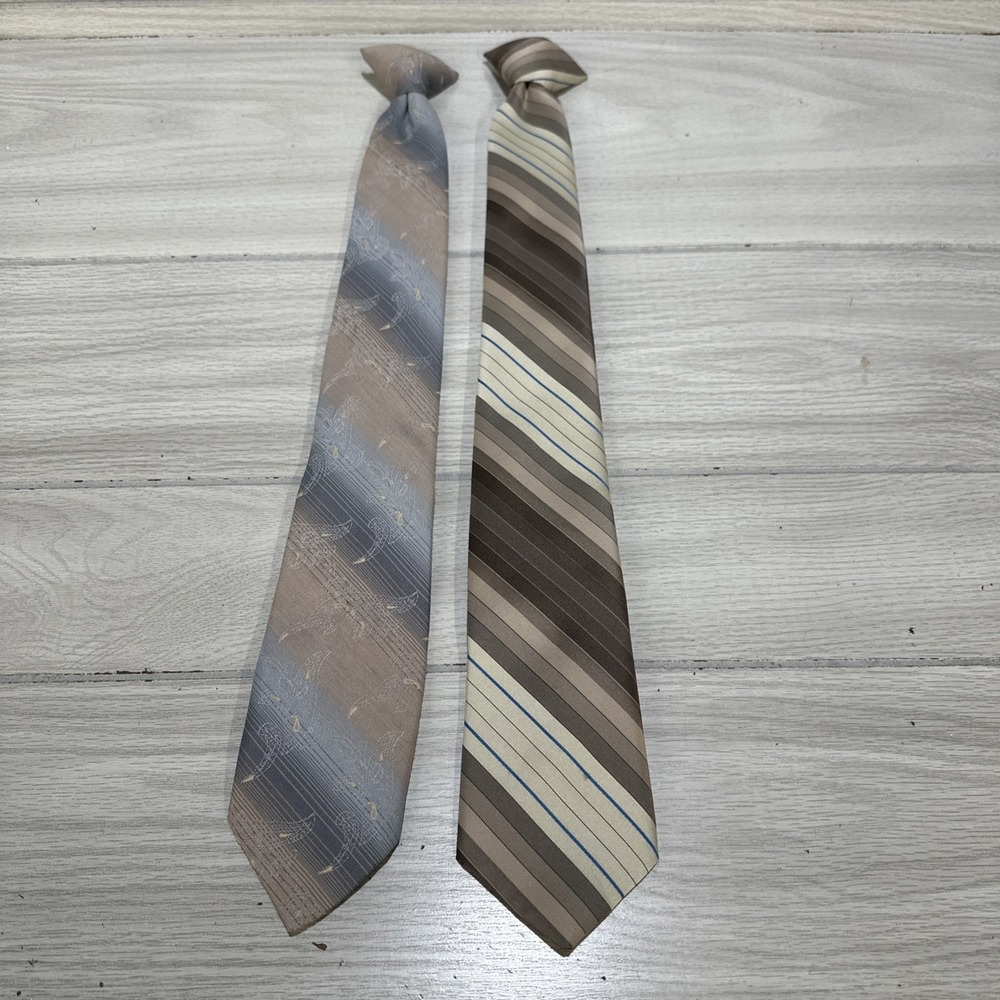 Stephen's Menswear Clip-On 18" Vintage Men's Neck Ties (Set of 2) Anaheim,‎ CA